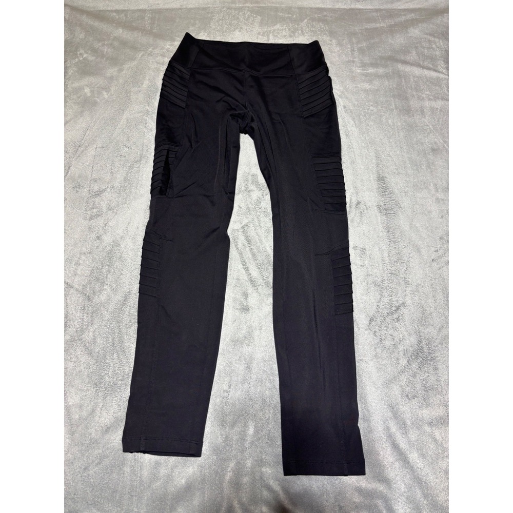 Athleta Womens M Black Delaney Moto Legging 598323 Piling